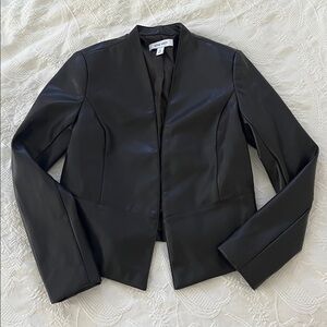 Nine West chocolate brown faux Leather Women's Jacket